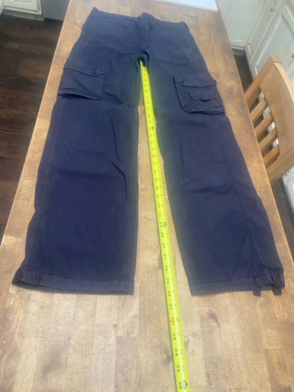 American Eagle Outfitters Navy Cargo Pants with Flap Pockets